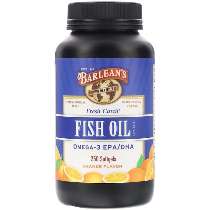 barleans-fresh-catch-fish-oil-supplement-omega-3-epa-dha-orange-flavor-250-softgels - Supplements-Natural & Organic Vitamins-Essentials4me