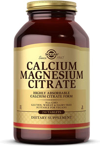 solgar-calcium-magnesium-citrate-250-tablets - Supplements-Natural & Organic Vitamins-Essentials4me