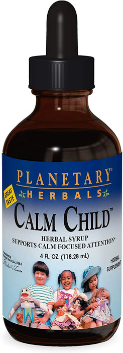Planetary Herbals Calm Child Herbal Syrup - Includes Soothing Botanicals Chamomile, Lemon Balm, Catnip & More - 4oz