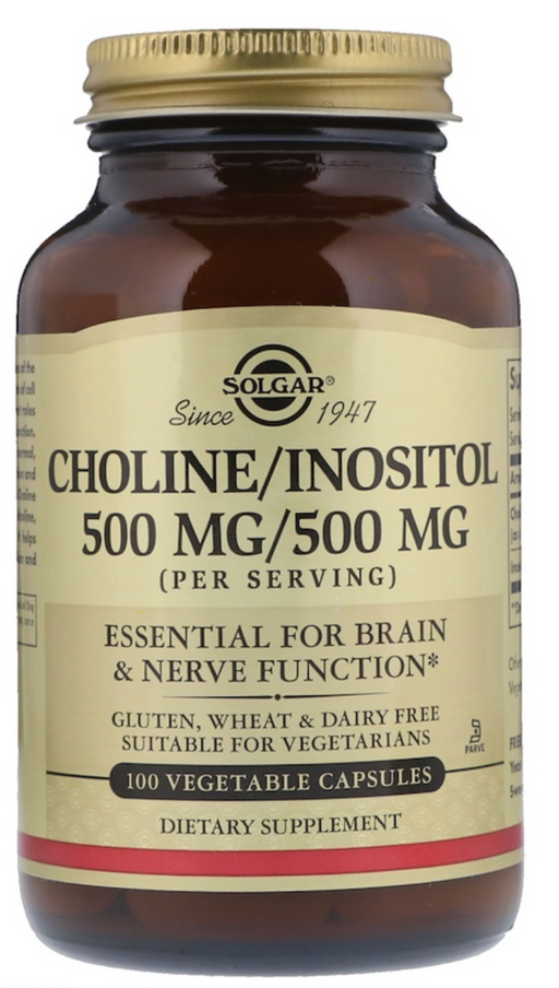 solgar-choline-inositol-500-mg-500-mg-100-vegetable-capsules - Supplements-Natural & Organic Vitamins-Essentials4me
