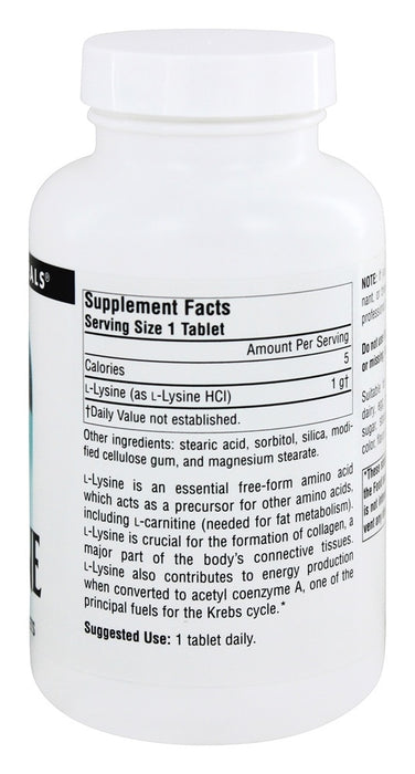 source-naturals-l-lysine-1-000-mg-100-tablets - Supplements-Natural & Organic Vitamins-Essentials4me