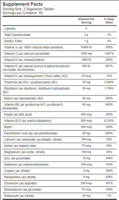 kal-enhanced-energy??-whole-food-multivitamin-iron-free-180-vegetarian-tablets - Supplements-Natural & Organic Vitamins-Essentials4me