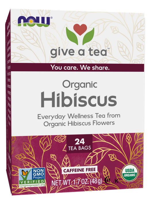 Now Foods, Organic Real Tea, Organically Hip Hibiscus, Caffeine-Free, 24 Tea Bag