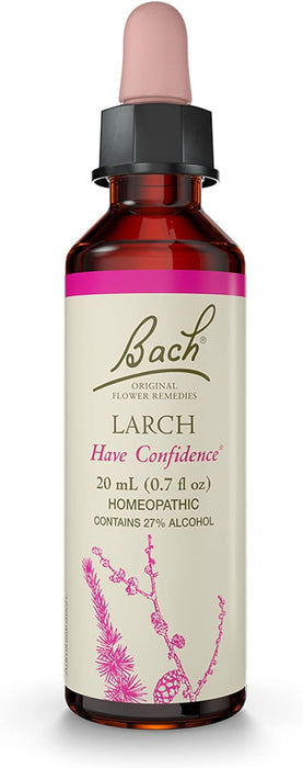 Bach Original Flower Remedies, Larch for Confidence, Natural Homeopathic Flower Essence, Holistic Wellness and Stress Relief, Vegan, 20mL Dropper