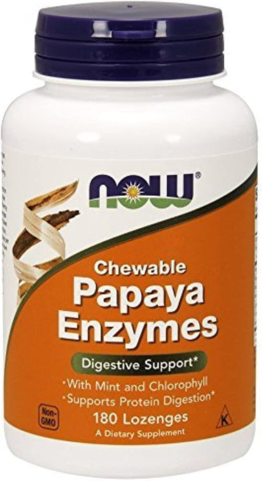 NOW Foods - Chewable Papaya Enzymes, 180 Lozenges