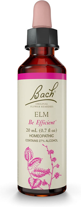 Roll over image to zoom in Bach Original Flower Remedies, Elm for Efficiency & Self-assurance, Natural Homeopathic Flower Essence, Holistic Wellness, Vegan, 20mL Dropper