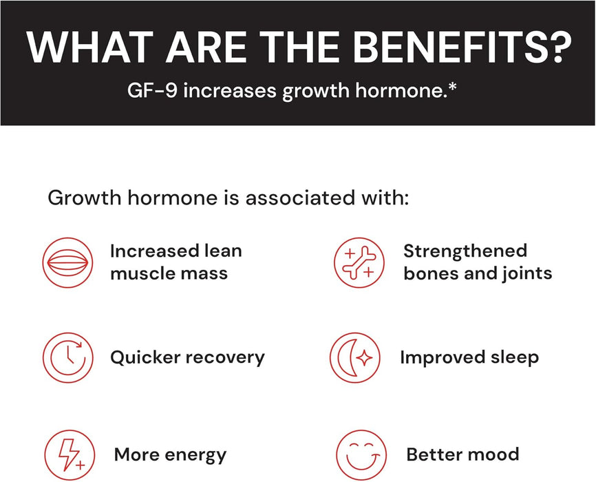 Novex Biotech GF-9 ?€? HGH Boosting Supplement for Men ?€? Workout Complex for Men ?€? Support Energy, Endurance, Sleep, 120 Ct (30-Day Supply)