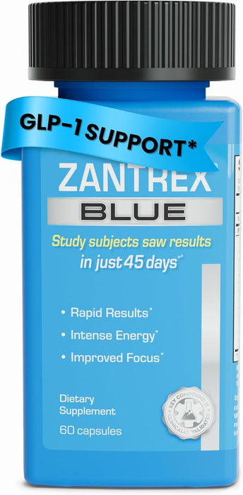 Zantrex Blue Energy & Thermogenesis Boost Energy | Weight Loss Supplement for Appetite Control, Increased Calorie Burn and Supports GLP-1 Levels | 60 Count