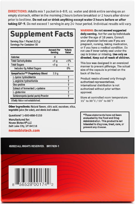 Novex Biotech GF-9 Rapid Dissolve Powder - Supplements for Men - Boost Critical Peptide That Supports Energy and Performance, 30 Servings, Fruit Punch Flavor