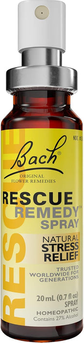 Bach RESCUE REMEDY Spray 20mL, Natural Stress Relief, Homeopathic Flower Essence, Vegan, Gluten & Sugar-Free, Non-Habit Forming (Packaging May Vary)