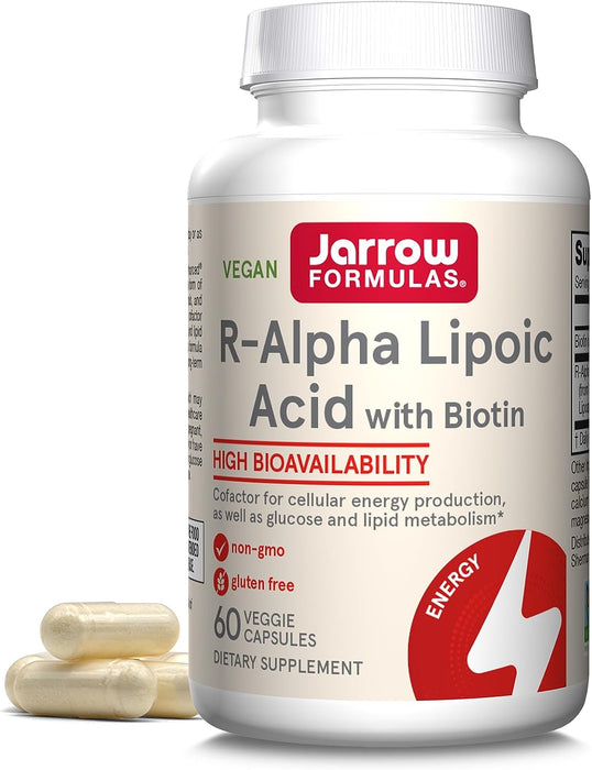 Jarrow Formulas, R-Alpha Lipoic Acid + Biotin, 60 Veggie Caps