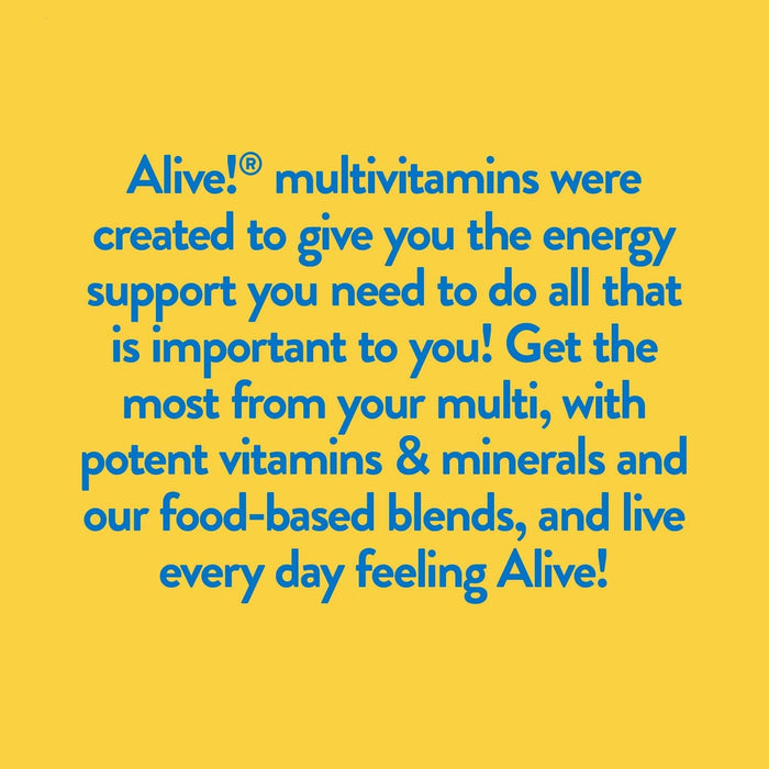 Nature's Way Alive! Men Ultra Potency Complete Multivitamin, High Potency B-Vitamins, Energy Metabolism*, Food-Based Blends, 60 Tablets