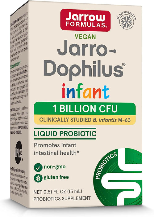 Jarrow Formulas, Vegan Jarro-Dophilus Infant, Liquid Probiotic, 1 Billion CFU, 0.51 fl oz (15 ml)