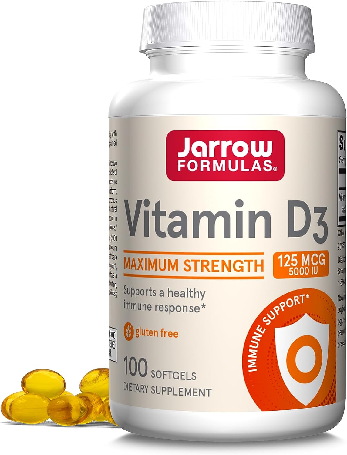 Jarrow Formulas, Vitamin D3, Cholecalciferol, 125 mcg (5,000 IU), 100