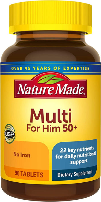 Nature Made Multi For Him 50+ Multivitamin, 90 Tablets