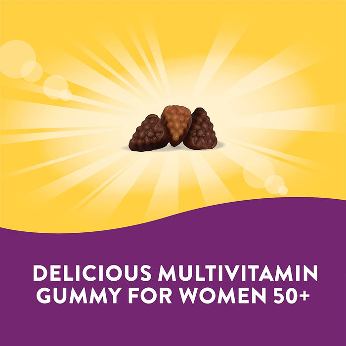 Nature's Way Alive! Women 50+ Premium Gummies Multivitamin, 16 Vitamins and Minerals, Grape and Cherry Flavored Gummies, 75 Gummies (Expiration Date 07/24)