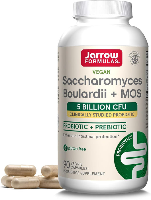 Jarrow Formulas, Saccharomyces Boulardii Plus MOS, 5 Billion, 90 Delayed Release Veggie Caps