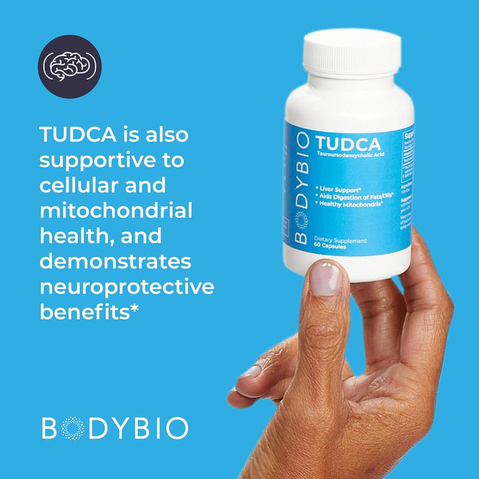 Tudca for Liver Health | Liver Support for Detox and Cleanse | Pure Tauroursodeoxy cholic Acid | Cognitive and Digestive Health | 60 Capsules By BodyBio