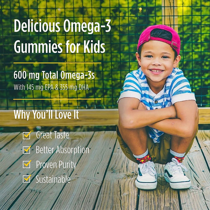 Nordic Naturals Children DHA Gummies, Tropical Punch - 30 Gummies for Kids - 600 mg Total Omega-3s with EPA & DHA - Brain Development, Learning, Healthy Immunity - Non-GMO - 30 Servings