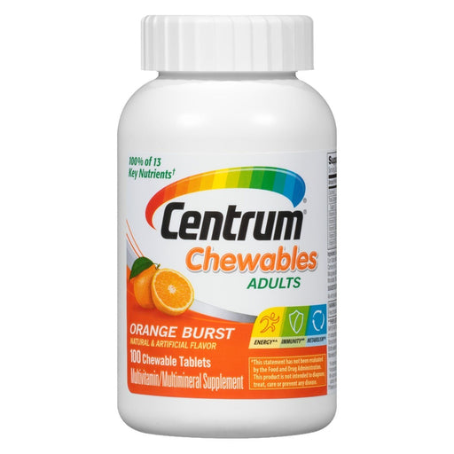 centrum-adults-multivitamin-and-multimineral-supplement-orange-100-chewable-tablets - Supplements-Natural & Organic Vitamins-Essentials4me