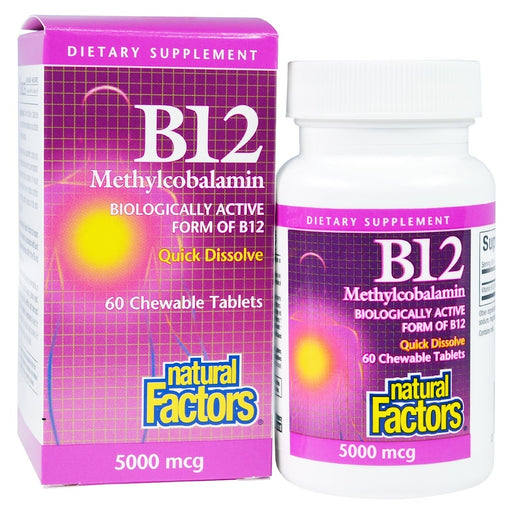 natural-factors-b12-methylcobalamin-5000-mcg-60-chewable-tablets - Supplements-Natural & Organic Vitamins-Essentials4me