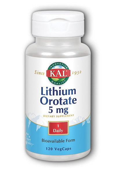 kal-lithium-orotate-orotate-120-veg-cap-5mg - Supplements-Natural & Organic Vitamins-Essentials4me