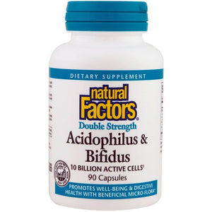 natural-factors-acidophilus-bifidus-double-strength-10-billion-active-cells-90-capsules - Supplements-Natural & Organic Vitamins-Essentials4me