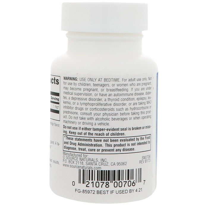 source-naturals-melatonin-orange-flavored-sublingual-1-mg-100-tablets - Supplements-Natural & Organic Vitamins-Essentials4me