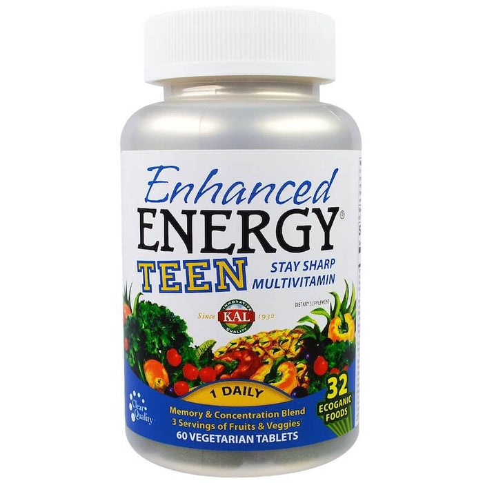 kal-enhanced-energy-teen-memory-concentration-blend-60-vegetarian-tablets - Supplements-Natural & Organic Vitamins-Essentials4me