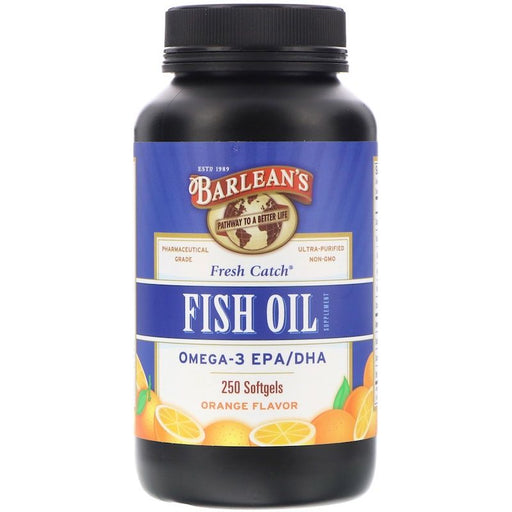barleans-fresh-catch-fish-oil-supplement-omega-3-epa-dha-orange-flavor-250-softgels - Supplements-Natural & Organic Vitamins-Essentials4me
