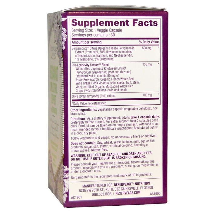 reserveage-nutrition-bergamot-cholesterol-support-with-resveratrol-30-veggie-caps - Supplements-Natural & Organic Vitamins-Essentials4me