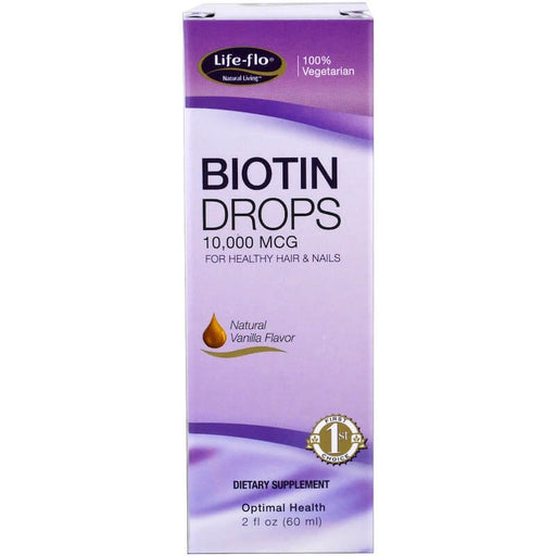 life-flo-health-biotin-drops-for-healthy-hair-nails-natural-vanilla-flavor-10-000-mcg-2-fl-oz-60-ml - Supplements-Natural & Organic Vitamins-Essentials4me