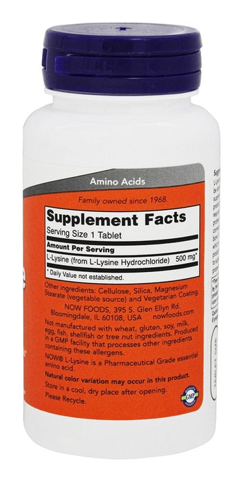 nowfood-l-lysine-500-mg-100-capsules - Supplements-Natural & Organic Vitamins-Essentials4me