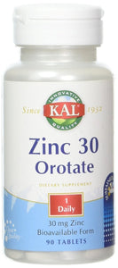 kal-zinc-orotate-30-mg-90-tablets - Supplements-Natural & Organic Vitamins-Essentials4me