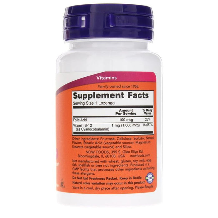 now-vitamin-b-12-1000-mcg-with-folic-acid-100-chewable-lozenges - Supplements-Natural & Organic Vitamins-Essentials4me