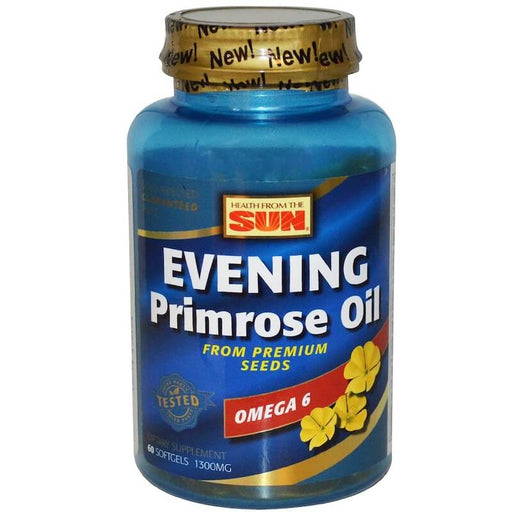 health-from-the-sun-evening-primrose-oil-omega-6-1300-mg-60-softgels - Supplements-Natural & Organic Vitamins-Essentials4me