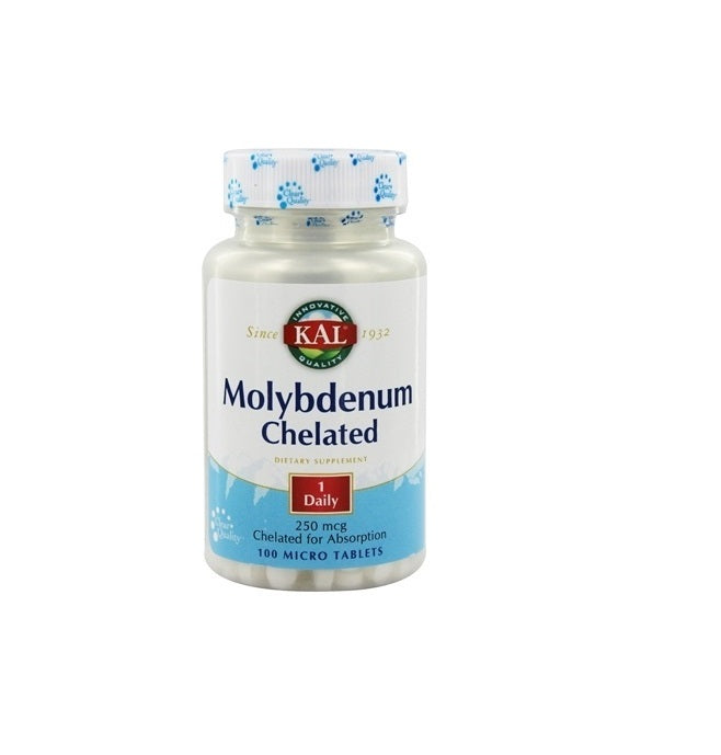 kal-molybdenum-chelated-tab-btl-plastic-250-mcg-100-micro-tablets - Supplements-Natural & Organic Vitamins-Essentials4me