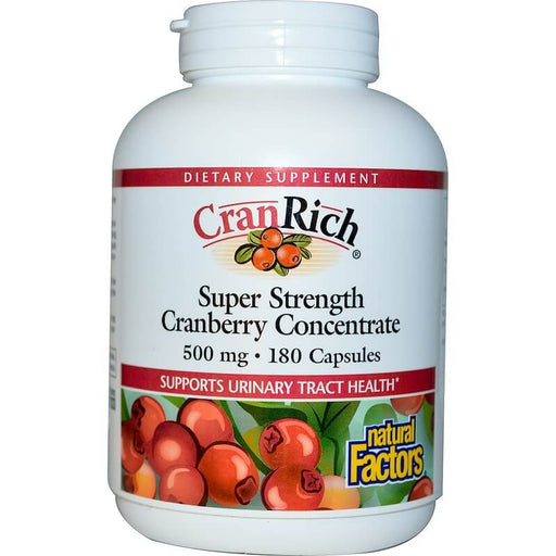 natural-factors-cranrich-super-strength-cranberry-concentrate-500-mg-180-capsules - Supplements-Natural & Organic Vitamins-Essentials4me