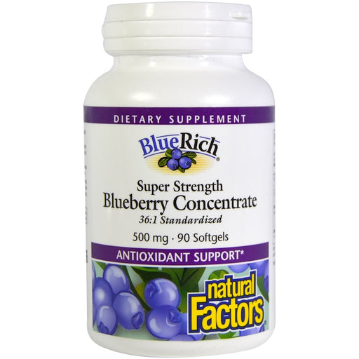 natural-factors-bluerich-super-strength-blueberry-concentrate-500-mg-90-softgels - Supplements-Natural & Organic Vitamins-Essentials4me