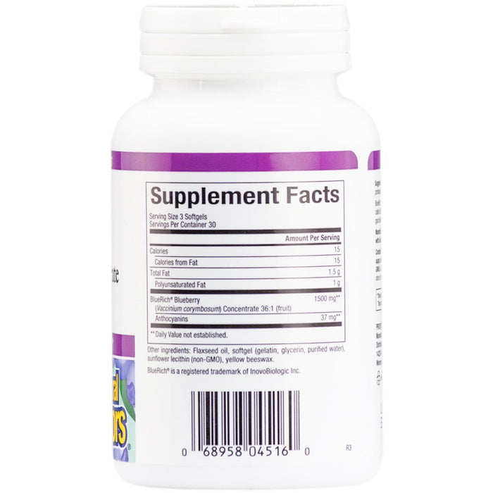 natural-factors-bluerich-super-strength-blueberry-concentrate-500-mg-90-softgels - Supplements-Natural & Organic Vitamins-Essentials4me