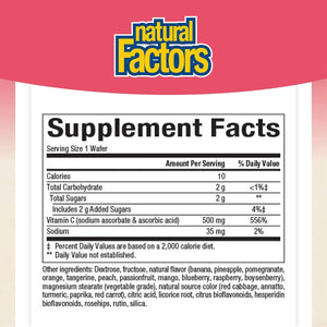 natural-factors-vitamin-c-500-mg-kids-chewable-mixed-fruit-vegan-non-gmo-90-wafers-90-servings - Supplements-Natural & Organic Vitamins-Essentials4me