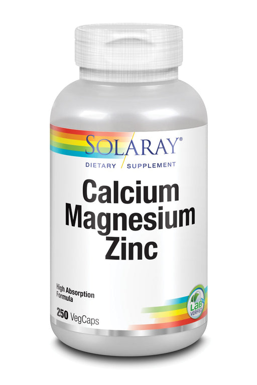 solaray-calcium-magnesium-zinc-250-veggie-caps - Supplements-Natural & Organic Vitamins-Essentials4me