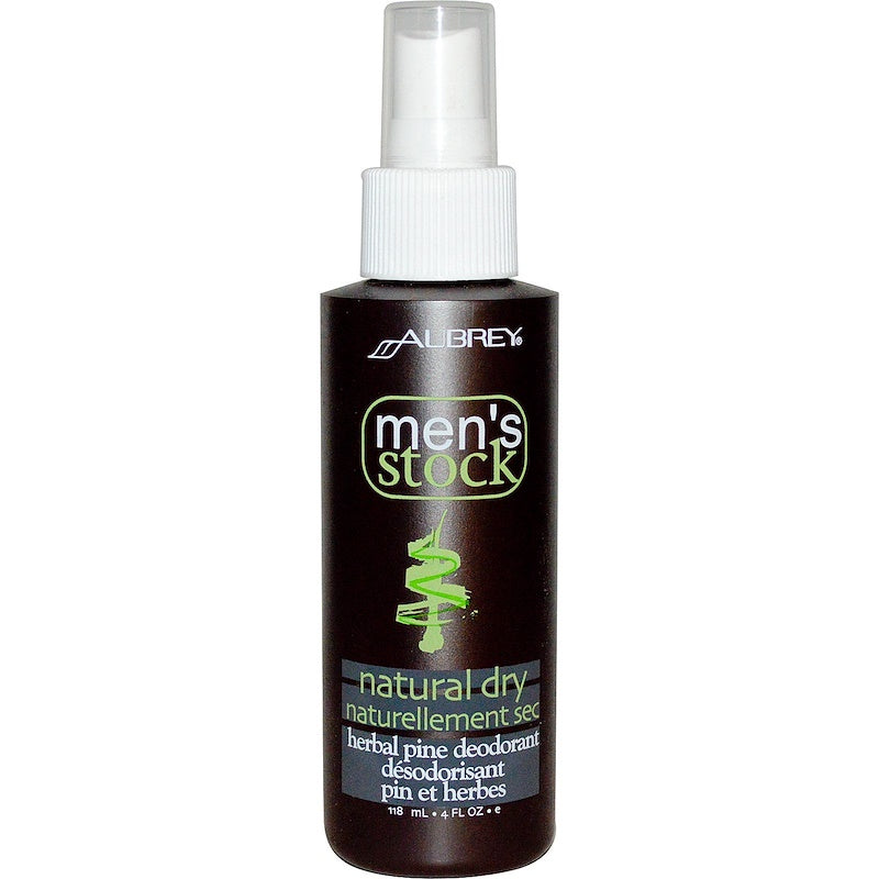 Aubrey Organics - Men's Stock, Natural Dry, Herbal Pine Deodorant, 4 fl oz (118 ml)