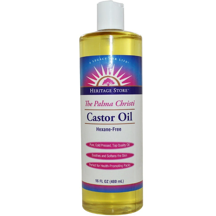 heritage-store-castor-oil-16-fl-oz-480-ml - Supplements-Natural & Organic Vitamins-Essentials4me
