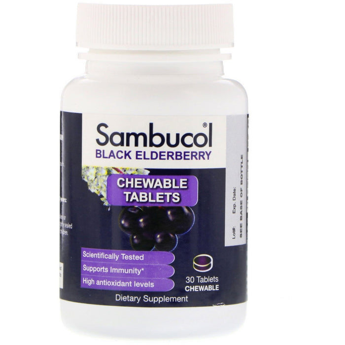 sambucol-black-elderberry-original-formula-30-chewable-tablets - Supplements-Natural & Organic Vitamins-Essentials4me
