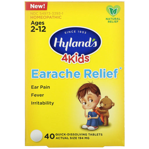 hylands-4-kids-earache-relief-ages-2-12-40-quick-dissolving-tablets - Supplements-Natural & Organic Vitamins-Essentials4me
