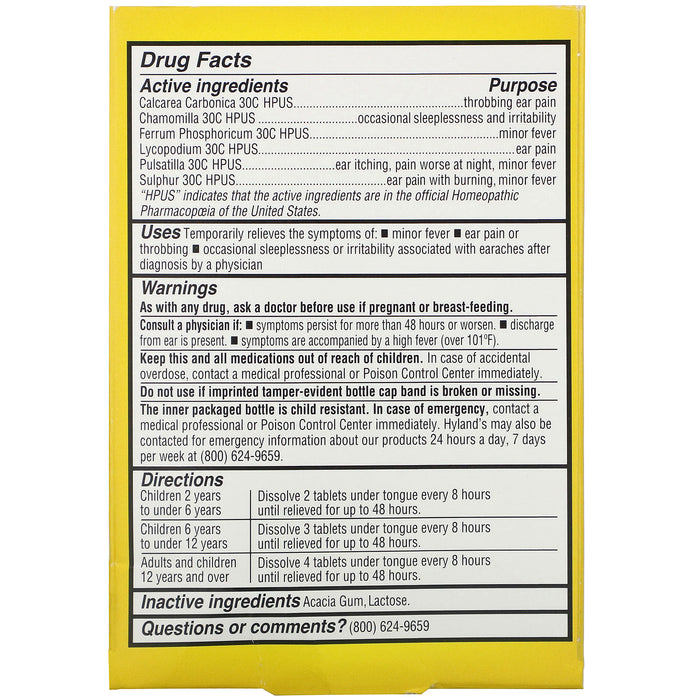 hylands-4-kids-earache-relief-ages-2-12-40-quick-dissolving-tablets - Supplements-Natural & Organic Vitamins-Essentials4me