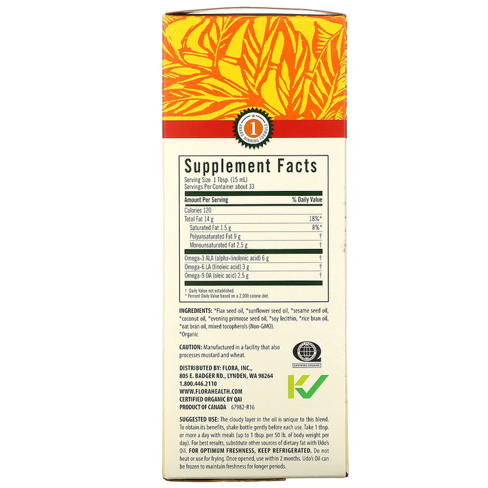 flora-udos-oil-3-6-9-blend-17-fl-oz-500-ml - Supplements-Natural & Organic Vitamins-Essentials4me