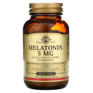 solgar-melatonin-5-mg-120-nuggets - Supplements-Natural & Organic Vitamins-Essentials4me