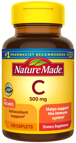 nature-made-vitamin-c-with-rose-hips-500mg-130-caplets - Supplements-Natural & Organic Vitamins-Essentials4me